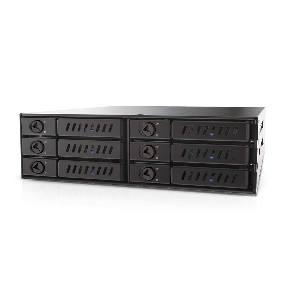 Buy Mediasonic 6 x 2.5” SATA/SAS Hard Drive/SSD to 5.25 Drive Bay Mobile Rack Backplane – Hot-Swap/Removable Tray Design/Metal Construction (HT21-106)