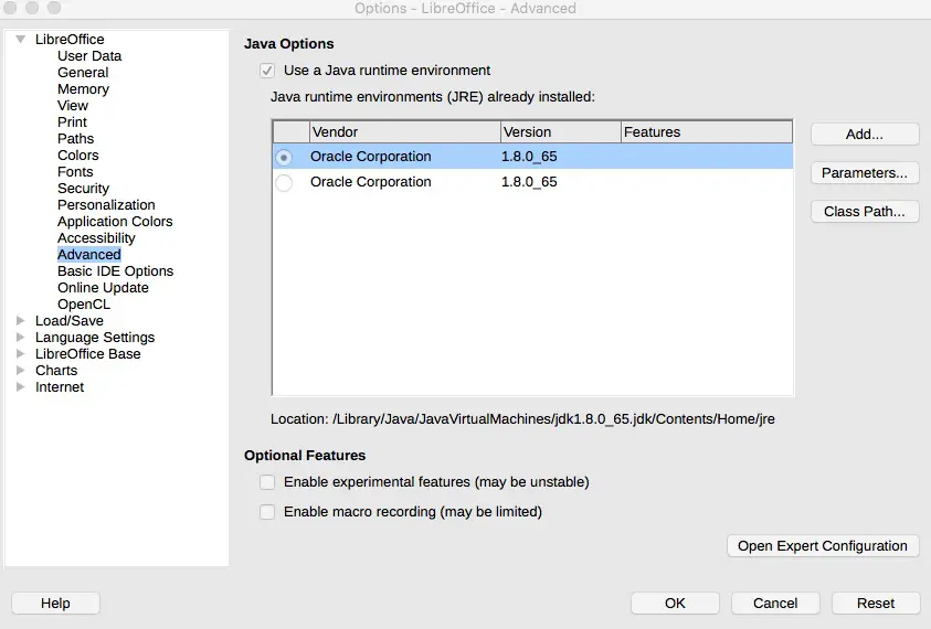 Setting up LibreOffice to access MySQL database with JDBC driver