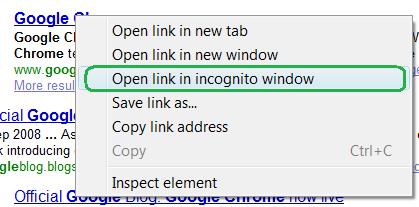 Incognito link