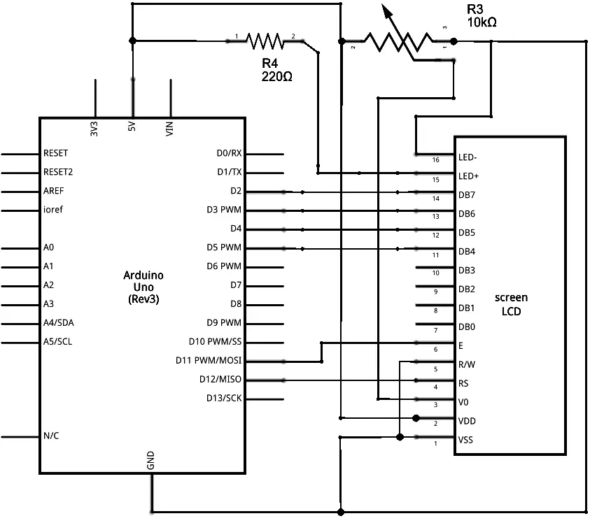 Displaying text on LCD screen from the Arduino UNO