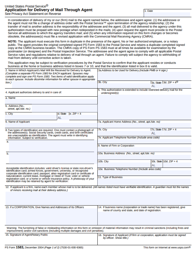 USPS Form 1583: Everything you need to know